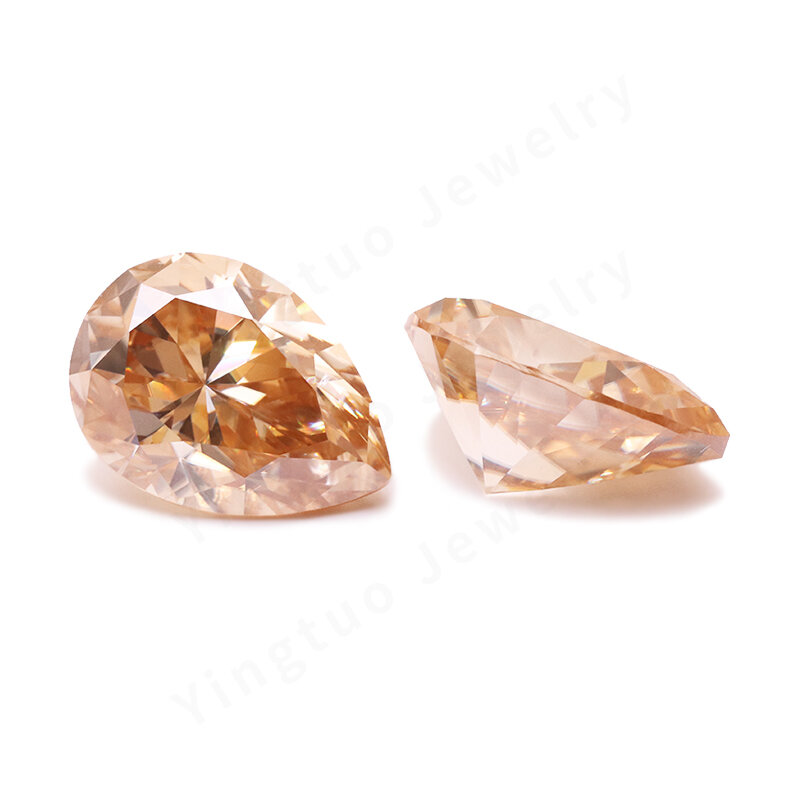 Champange luźny moissanit 100% prawdziwych kamieni szlachetnych dla kobiet biżuteria diamentowy pierścionek materiał 13*18mm 20ct gruszka