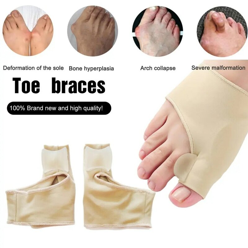 Corrector ortopédico de juanete, 2 unidades = 1 par de separadores de dedos de los pies, corrector de juanetes, ajuste del pulgar, calcetín corrector
