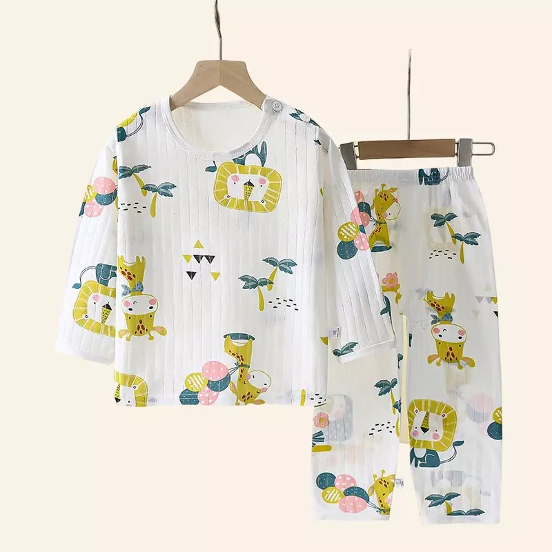 Cotton Trẻ Em Quần Áo Bộ Đồ Ngủ Bộ Hoạt Hình Dễ Thương Dài/Nữ Tay Ngắn Nhà Pyjama Set Đồ Ngủ Mềm Mại Thoáng Khí
