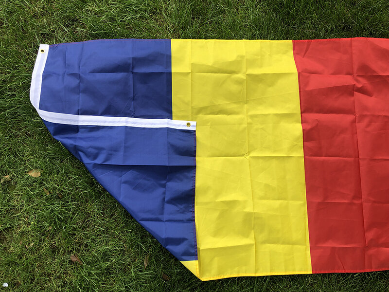 ธงโรมาเนียขนาด90*150ซม. ธงแขวนสีฟ้าเหลืองแดงโรโรโรมาเนียธงมาตรฐานทำจากโพลีเอสเตอร์สำหรับตกแต่ง