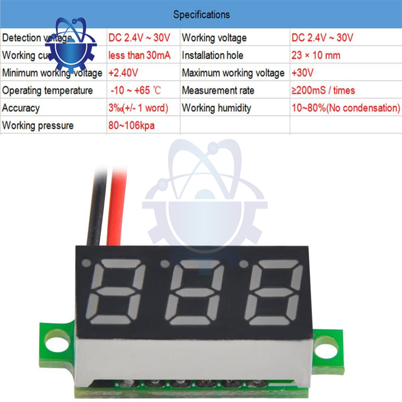 0.28 inci DC 2.5-30V LED Digital Voltmeter pengukur voltase mobil otomatis Tester tegangan daya ponsel detektor 12V merah hijau biru kuning
