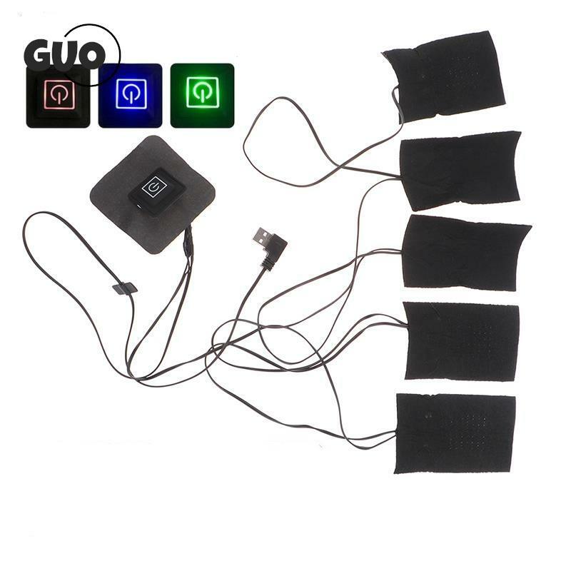 1 zestaw płyta grzejna na ubrania USB z 3 przekładniami z regulowaną temperaturą podgrzewany elektrycznie podkładka ocieplająca podgrzewania blachy dla kamizelka