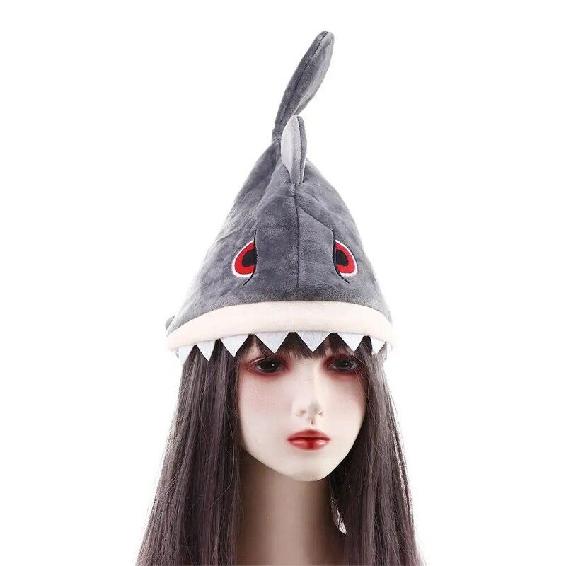 Winter Warm Plush Toy Plush Hats For Children Halloween Costume Performance Hat Cosplay Shark Hat Animal Hat Plush Shark Cap
