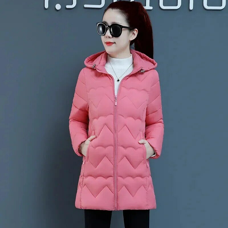Женская куртка, парка, ультратонкое пальто из хлопка, Осень-зима 2023, облегающая теплая женская верхняя одежда средней длины с капюшоном, одежда 6XL