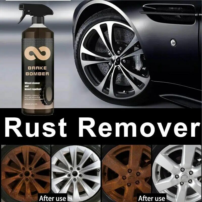 Car Wheel Spray Cleaner 10.14oz Brake Dust Remover Spray Tire Cleaner Abnormal Noise Elimination Brake Disc Parts Rust Removal