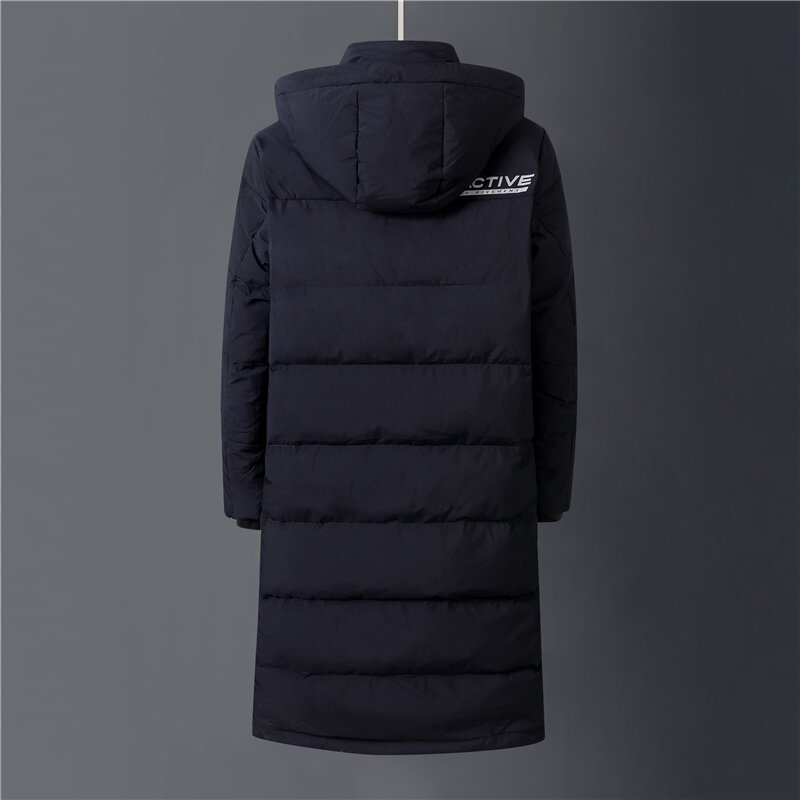 X-롱 화이트 덕 다운 재킷 남성용, 두껍고 따뜻한 캐주얼 브랜드 의류 화이트 코트 2022 신상