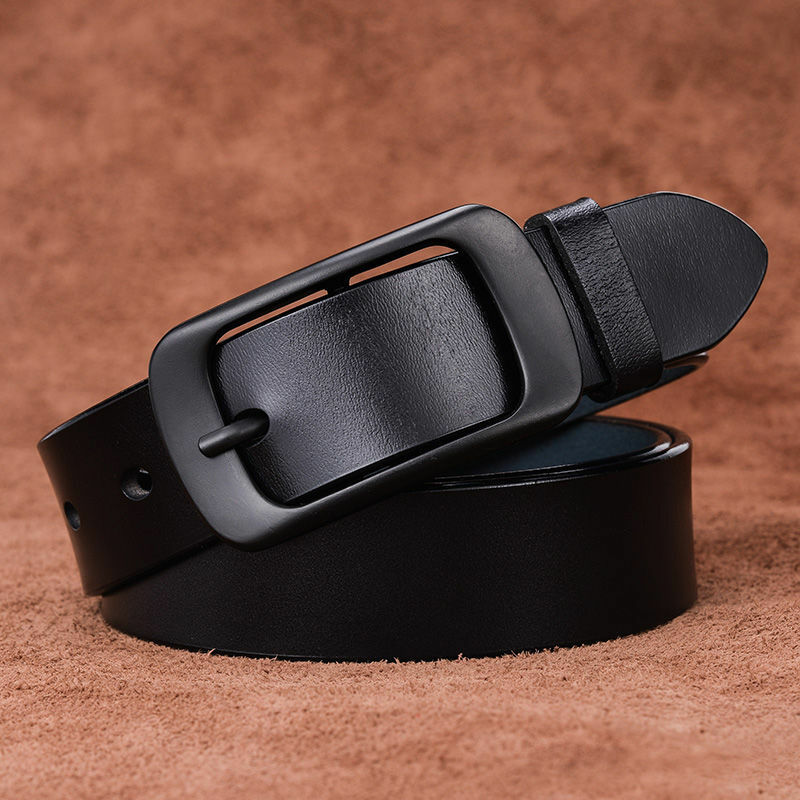 Cinturón de cuero ancho y estrecho para mujer, hebilla de aguja decorativa Simple y versátil, versión coreana, negocios, 2,8, 2,3 cm