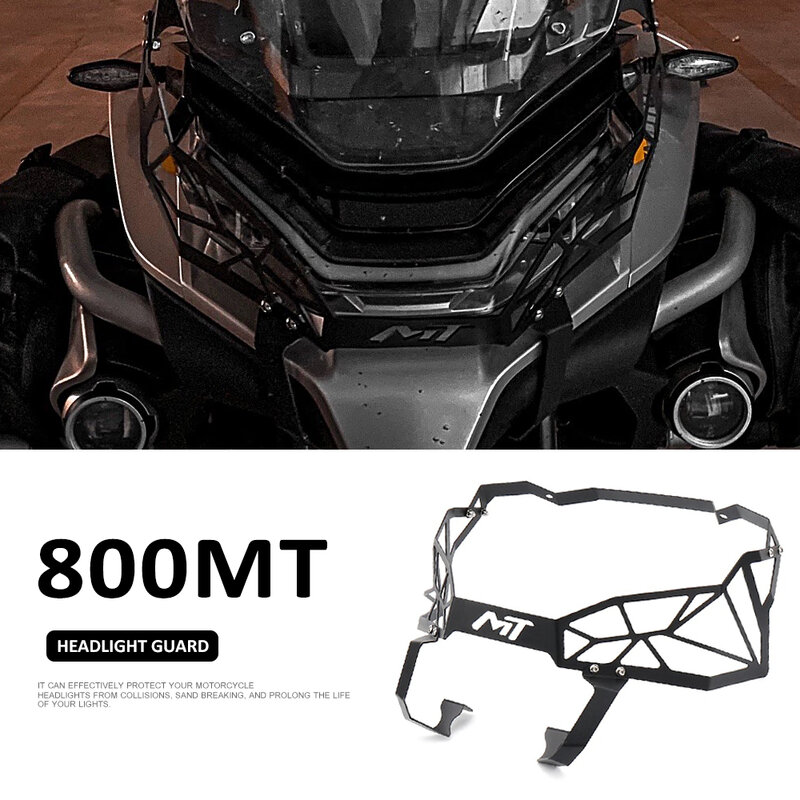 กระจังหน้าไฟหน้าอุปกรณ์ปกป้องป้องกันสำหรับ CFMOTO 800 Mt 800 Mt ฝาครอบอุปกรณ์เสริมรถจักรยานยนต์สีดำสำหรับ CF Moto 800MT 800mt