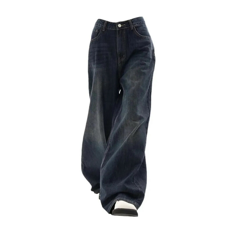 Jeans larghi Vintage a vita alta a gamba larga Harajuku Grunge pantaloni dritti in Denim oversize Street pantaloni larghi Y2k moda coreana