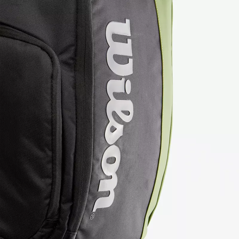 Mochila para raqueta de tenis de la colección de Wilson Blade Super Tour, paquete de 2 bolsas de tenis Roland Garros, bolsa de raqueta verde con termoprotector