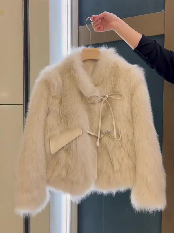 Odzież damska moda Temperament płaszcz ze sztucznego futra zima nowa