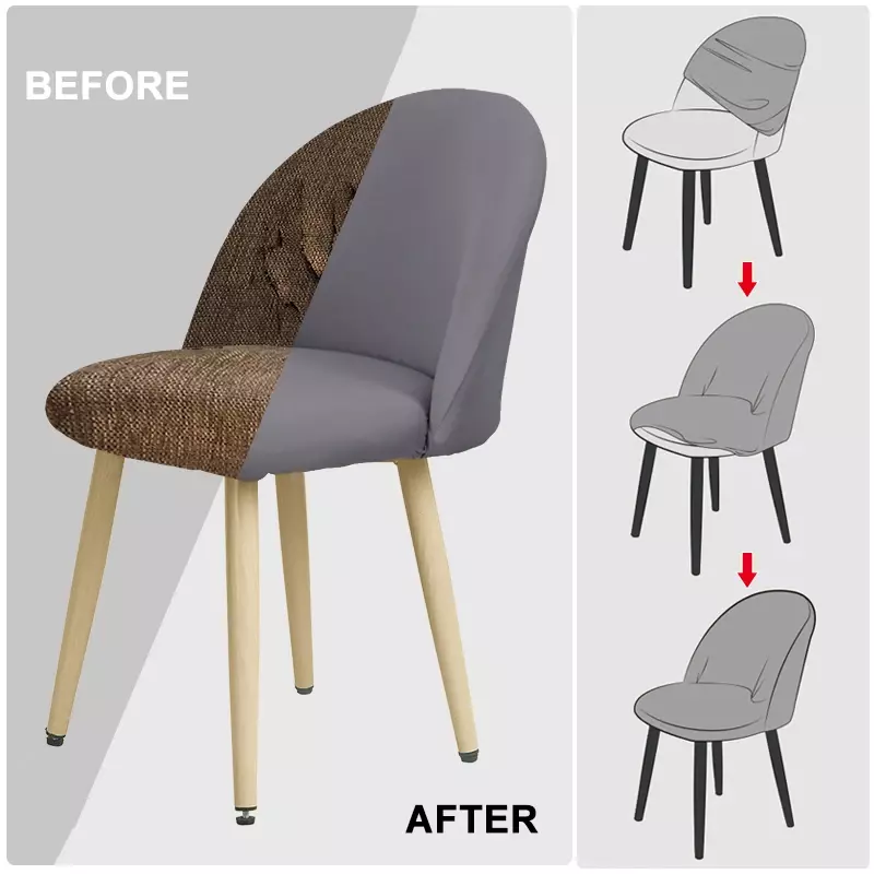 Waterproof Short Back Chair Cover Duck Billed Chair Cover Soft Dining Seat Covers Small Size Bar Chair Covers For Home Banquet