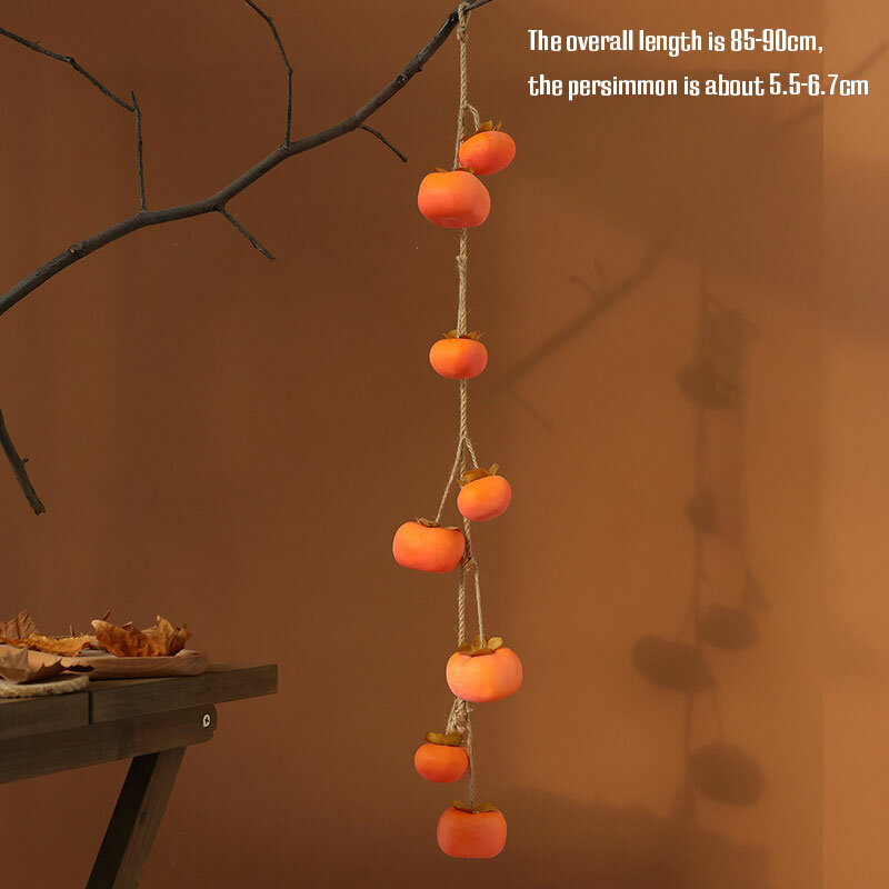 Simulated Persimmon Pendant Artificial Plant Home Decor Garden Hanging Scenery Decoration Thanksgiving Day Party Halloween Props