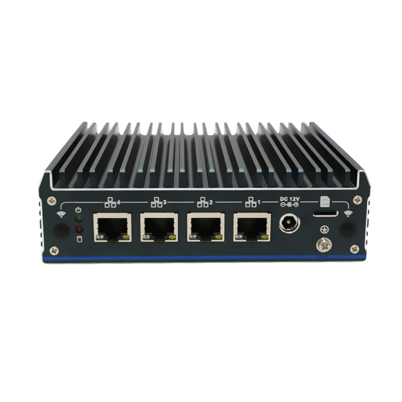 Hunsn DIN Rail Micro Firewall Application, เราเตอร์พีซี, RX15a, คอมพิวเตอร์ขนาดเล็ก, VPN, เราเตอร์พีซี, AES-NI, 4 x 2.5GbE I225-V B3, HDMI, DP, TPM2.0