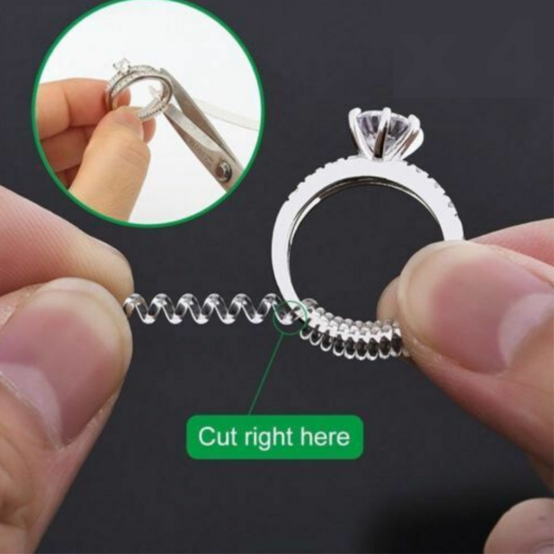 Regolatore di dimensioni dell'anello a spirale trasparente confortevole invisibile universale 10cm anello per dito ridotto avvolto artefatto con filo a molla