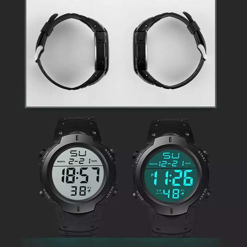 Jam tangan LED Digital pria, jam tangan elektronik, arloji olahraga LED pria, merek terkenal, jam Digital multifungsi untuk pria