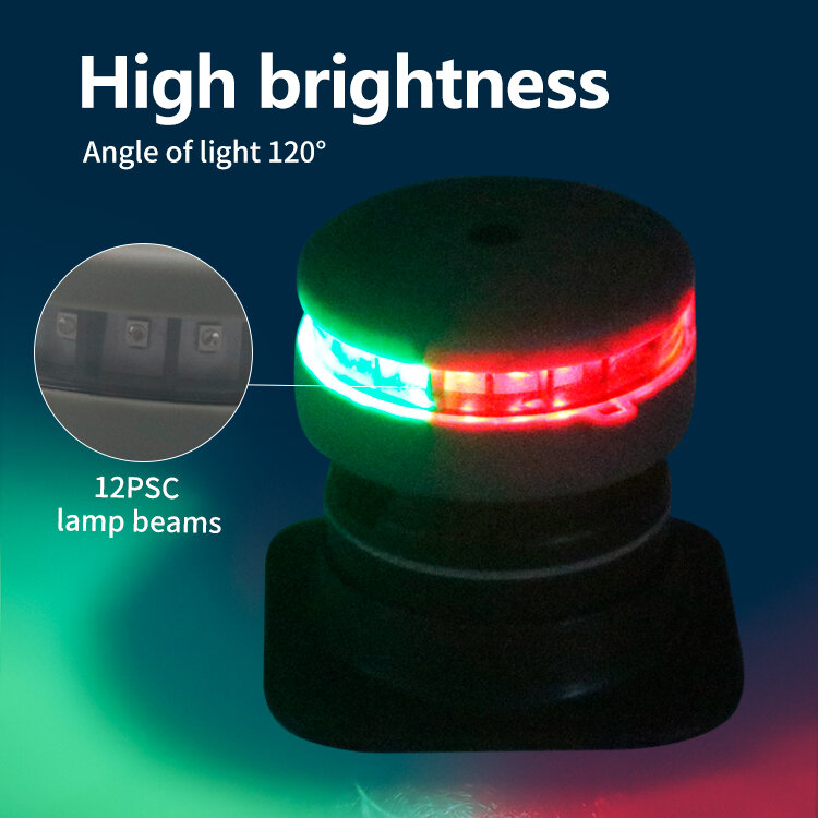 Luces LED impermeables para yate, suministros marinos, batería, Pontón, barco, navegación, Rojo, Verde