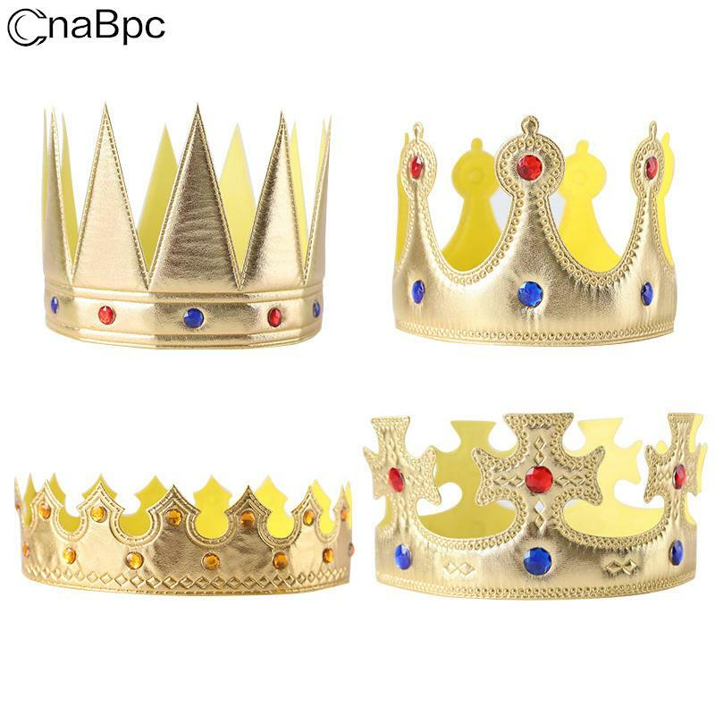 Tiara de fiesta para niños y adultos, reina real, príncipe, rey, princesa, corona, sombreros, decoración de cumpleaños, decoración de Halloween