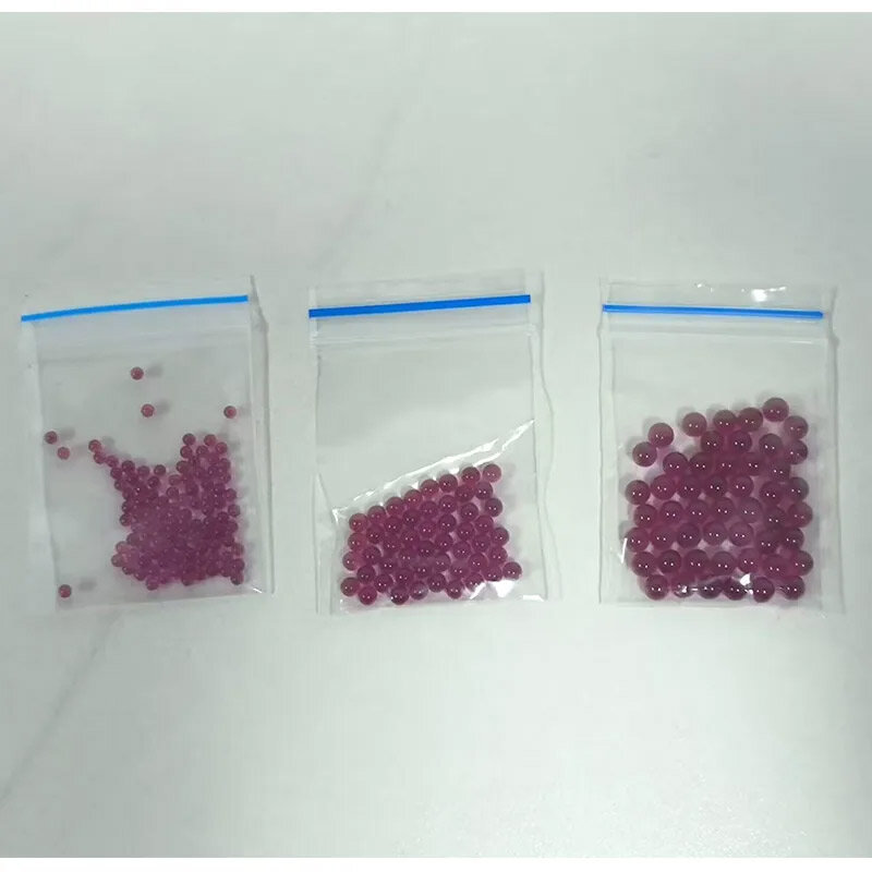 Bolas de rubí de bola de cuarzo hechas de corindón sintético, gemas de piedra, 2mm, 3mm y 4mm, 50 unids/lote por paquete