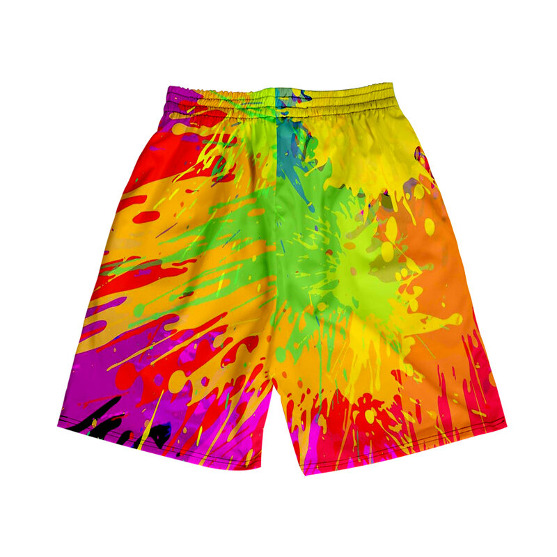 Calções de praia roupas masculinas e femininas 3d impressão digital shorts casuais moda tendência casal calças 17