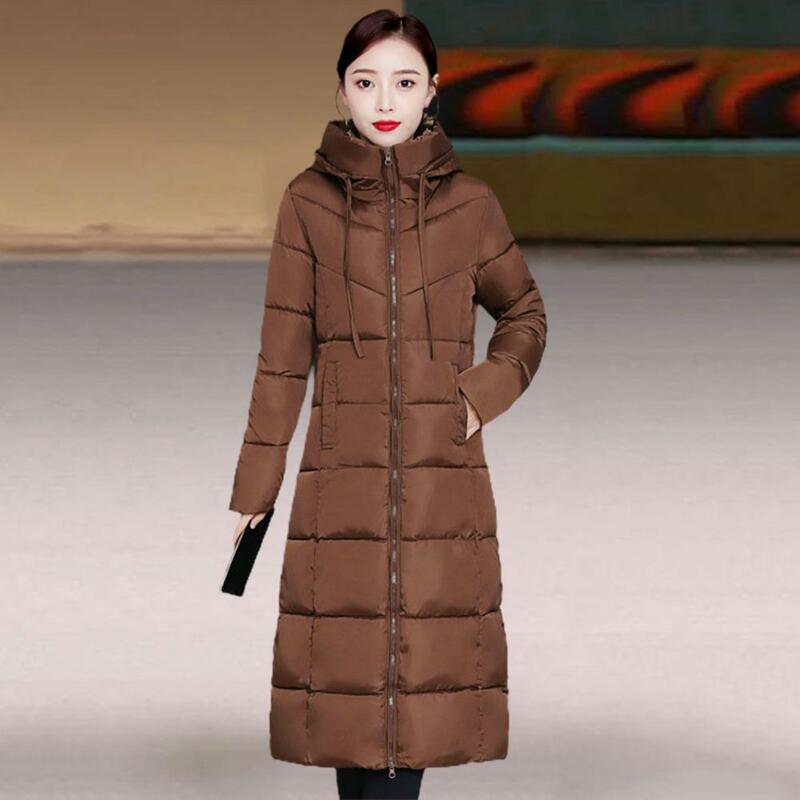 Jaket musim dingin wanita, mantel parka musim dingin wanita panjang tebal dengan kerudung lurus elegan 2023