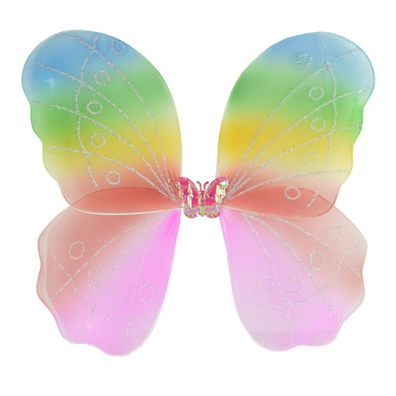 Crianças meninas traje colorido asas de borboleta tutu saia crianças desempenho prop