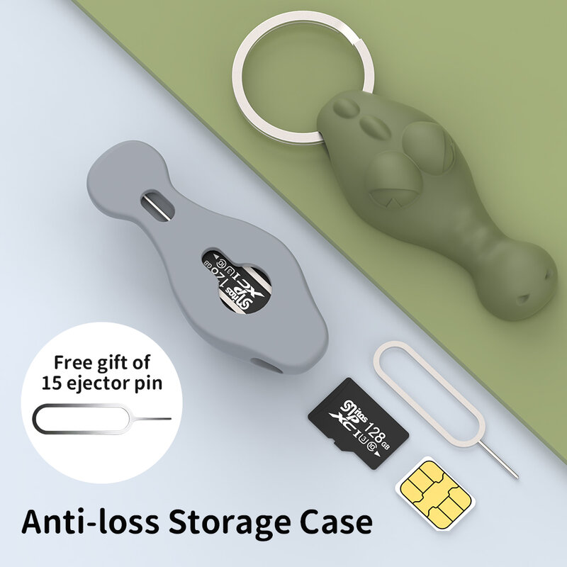 Anti-perdido Sim Card Eject Pin Needle com Estojo de Armazenamento, Universal Mobile Phone Ejector Pin, SIM TF Card Remover, Bandeja Titular, Chaveiro