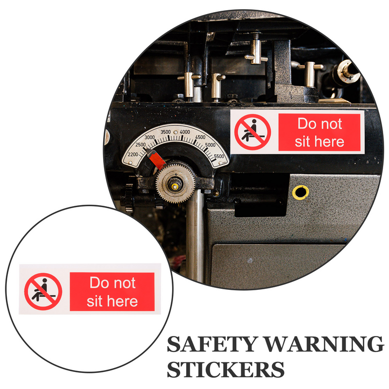 Stiker peringatan keselamatan Label tidak duduk di sini tanda peringatan diri perekat tanda Applique Pvc perekat kantor
