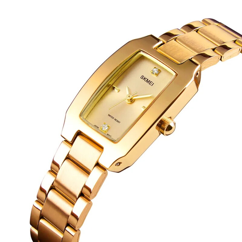 Jam tangan Quartz wanita antiair, jam tangan elegan modis mewah tali baja tahan karat kecil dan istimewa untuk wanita