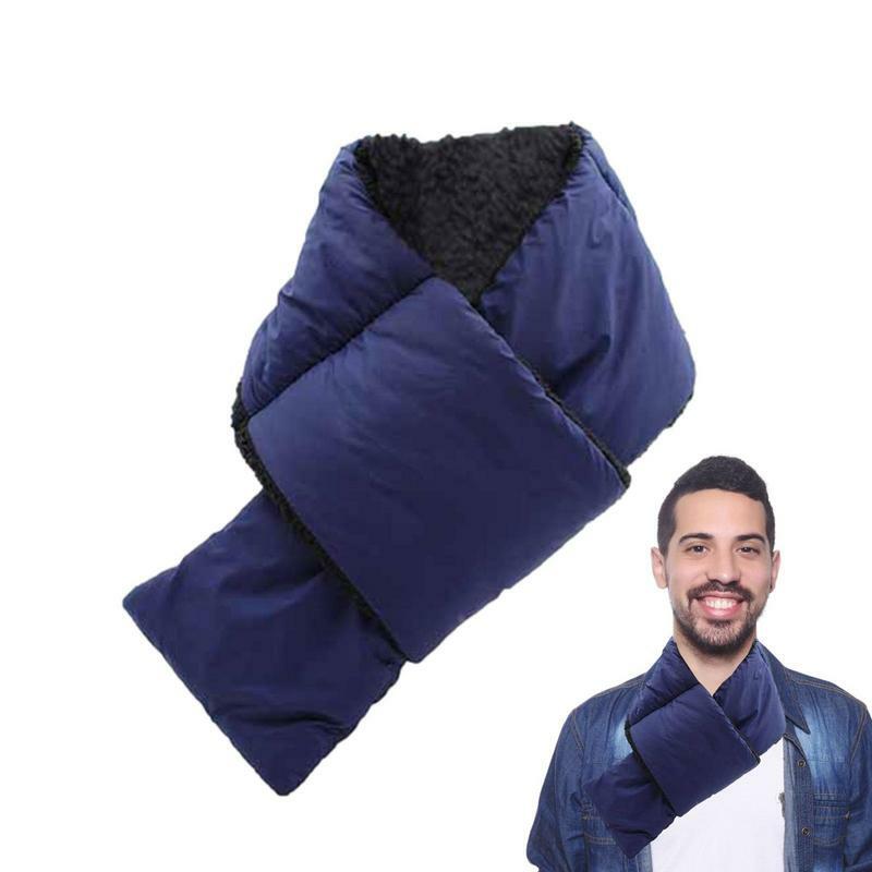 Winter Thicken Warm Down Cotton Scarf Women Men Thin Light Waterproof Camping Scarf Foldable Portable Warmer Cycling Neck Scarf