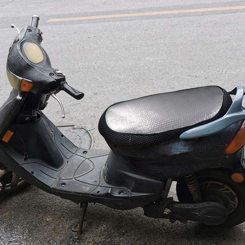 Tampa impermeável universal do assento da motocicleta, protetor solar, almofada do assento do scooter, isolamento térmico, filme de alumínio
