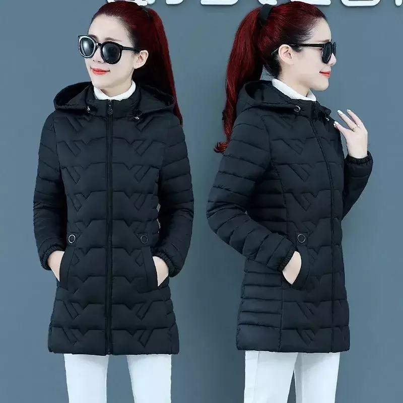 Winter Parkas Long Coat Warm Casual Parka 2023 New Winter Jacket Loose Cotton-Padded Jackets Coats Female Outwear  6XL