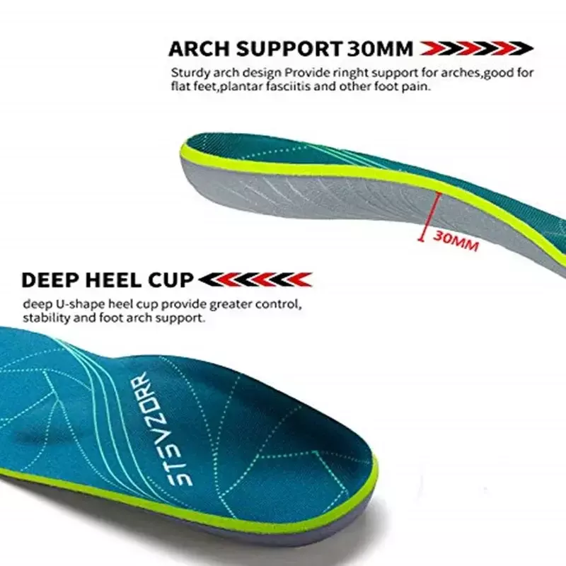Flat Feet Template Arch Support Orthopedic Insoles,Men Women Plantar Fasciitis Heel Pain Orthotics Insoles Sneakers Shoe Inserts