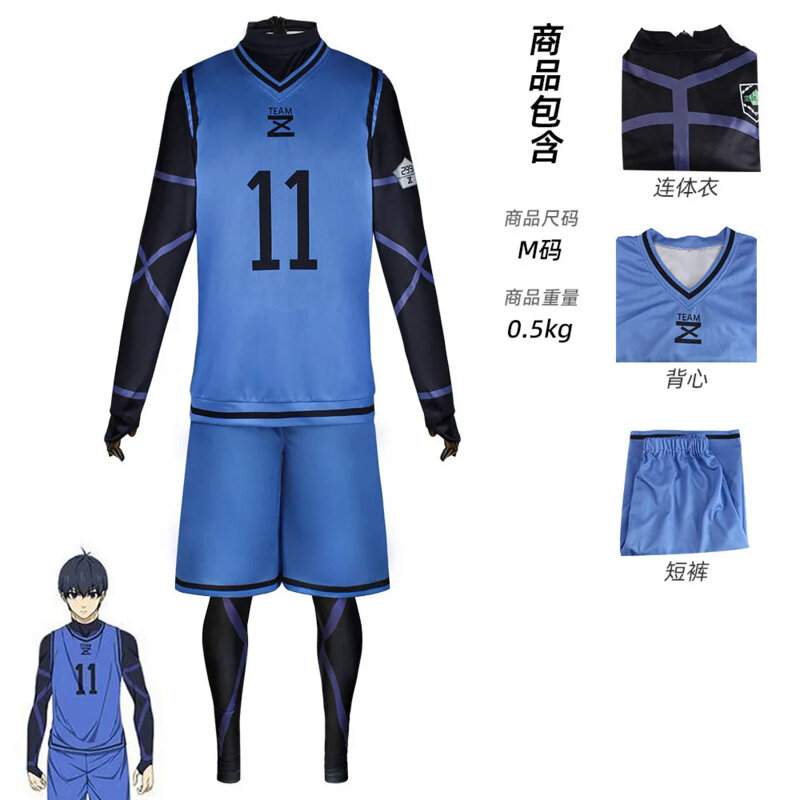 Anime Blue Lock Jersey Football Club Sportswear T-Shirt Men Isagi Yoichi Cosplay Costume Chigiri Rensuke Kunigami Bachira Meguru