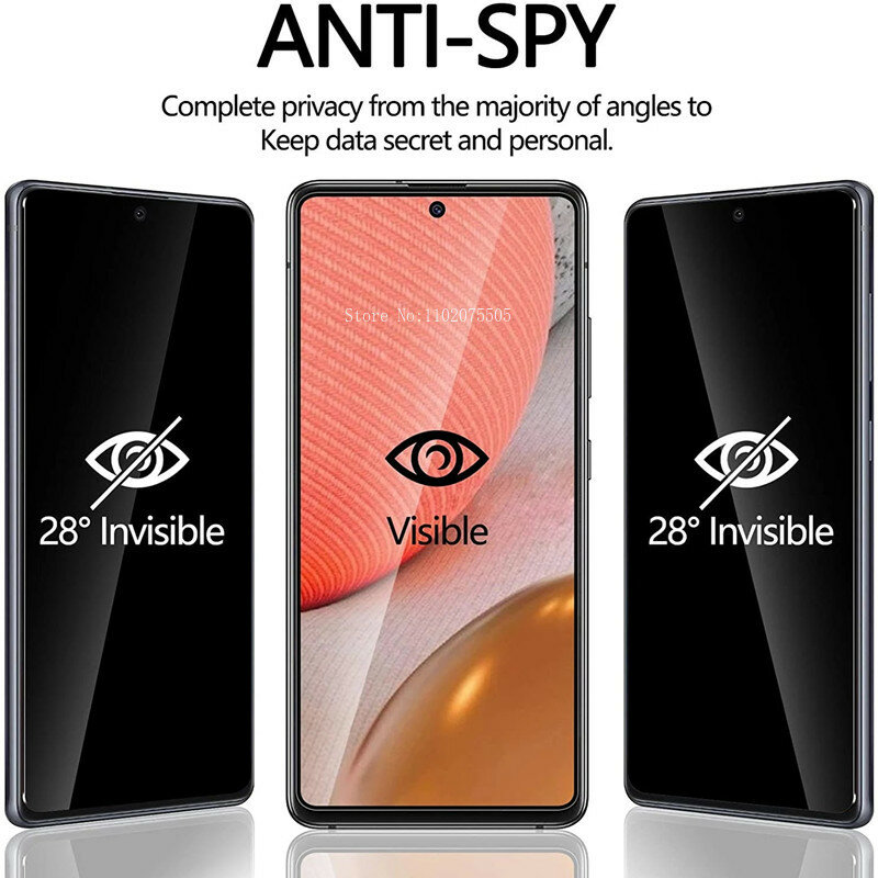 5Pcs Privacy Screen 보호대 Samsung A53 A13 A52S A52 A32 A12 A50 A51 A72 A22 A33 A73 A21S A54 S10E S20FE Anti 스파이 Glass