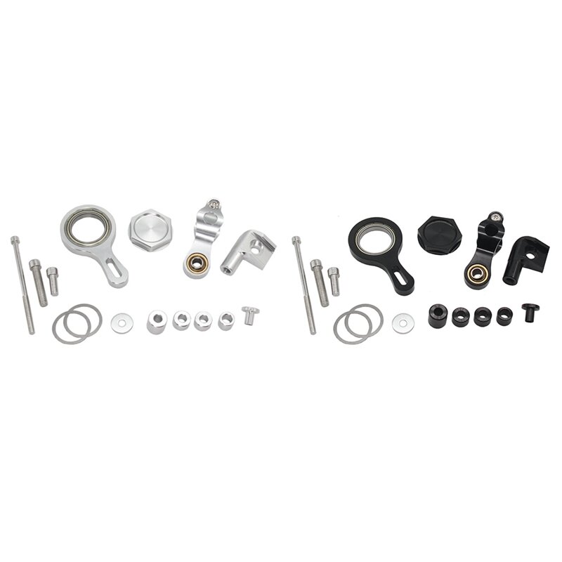 Steering Damper Mounting Bracket Support Bracket Kit For YAMAHA YZF R1 2002-2017 YZF R6 2006-2020 Silver