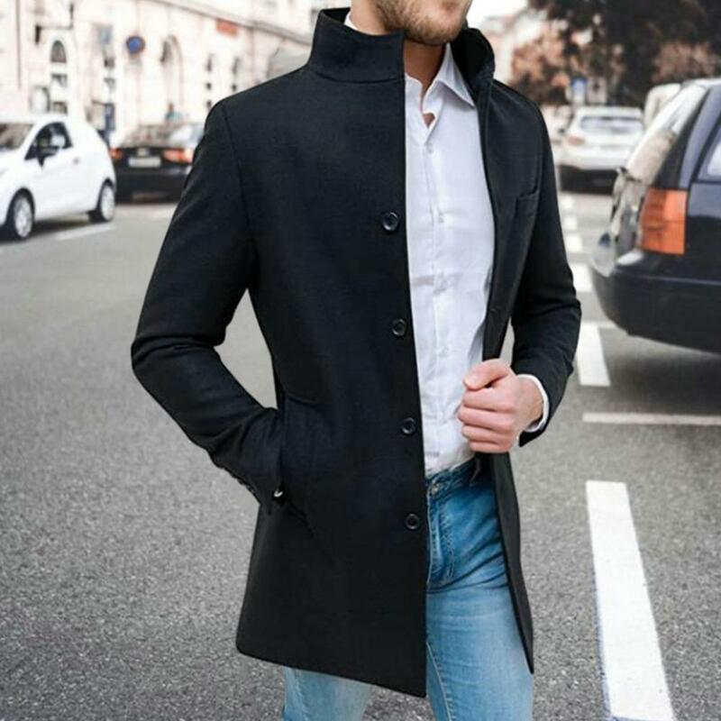 Мужская повседневная спортивная куртка, повседневная одежда, теплая однотонная модная спортивная куртка со стоячим воротником и карманами, стандартная куртка на осень и зиму