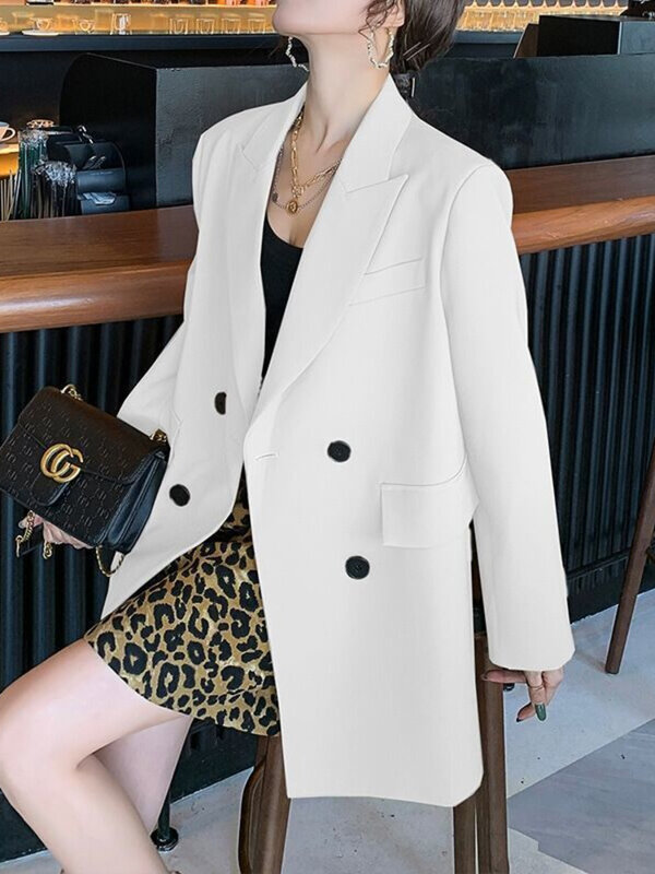 New Office Lady Women Temperament Blazers Loose Casual Long Sleeve All-match Single Button Blazer Chic Clothings Spring Autumn