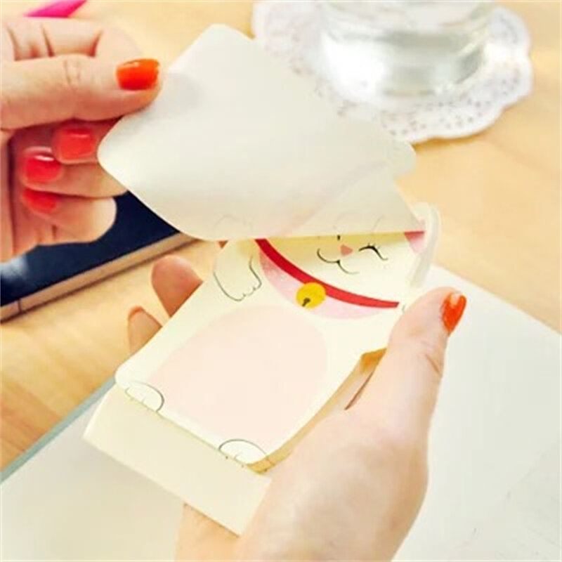 1~5PCS Kwaii fortune Cat memo pad Table notes stationery office supplies School supplies creative notebooks writing pads