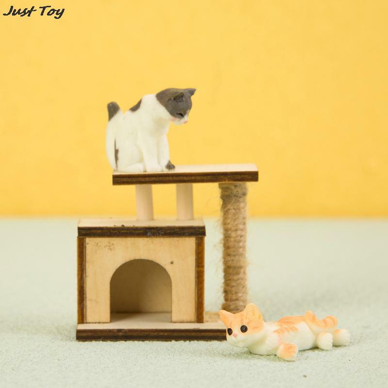 1ชิ้นบ้านตุ๊กตา1:12แมวปีนเขาขนาดเล็กอุปกรณ์ประกอบฉากเฟอร์นิเจอร์ของเล่นของเล่นตกแต่งบ้าน