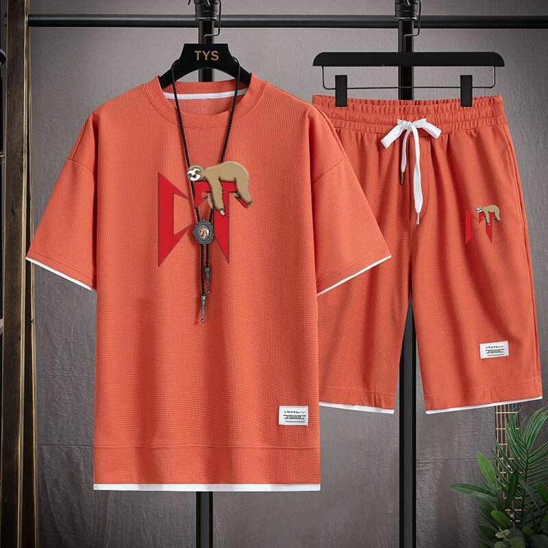 Conjunto de camiseta e shorts respiráveis masculinos, moda verão Corridos Tumbados, agasalho natural Cano, roupas HipHop Harajuku