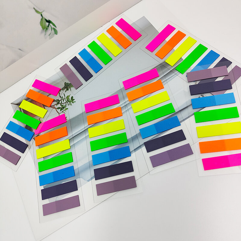 KindFuny-Bloc de notas adhesivas de Color, 980 hojas, índice de notas, Pegatinas transparentes, marcadores, Bloc de notas, papelería escolar y de oficina