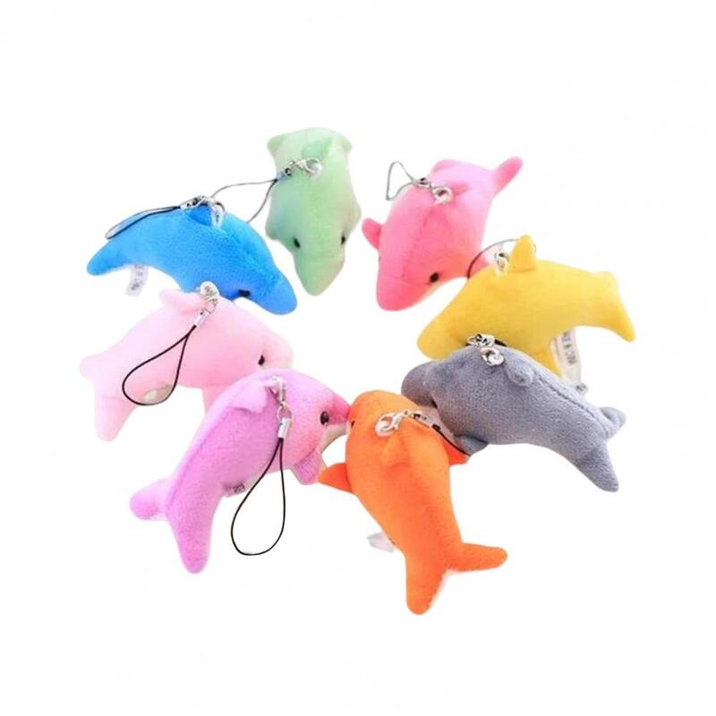 Fashion Dolphin Plush Toy  Lovely PP Cotton Plush Key Pendant  Cartoon Animal Stuffed Toy Dolphin Doll Pendant