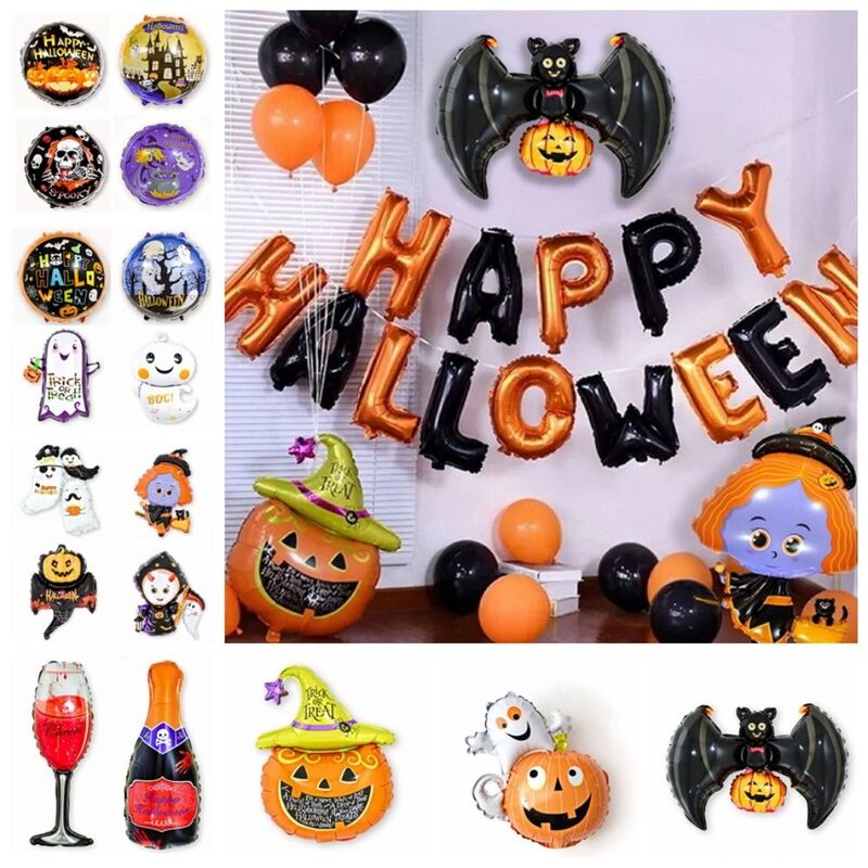 Halloween Theme Halloween Pumpkin Ghost Balloons Skull Spider Pumpkin Ghost Bat Halloween Bat Skull Balloons Inflatable