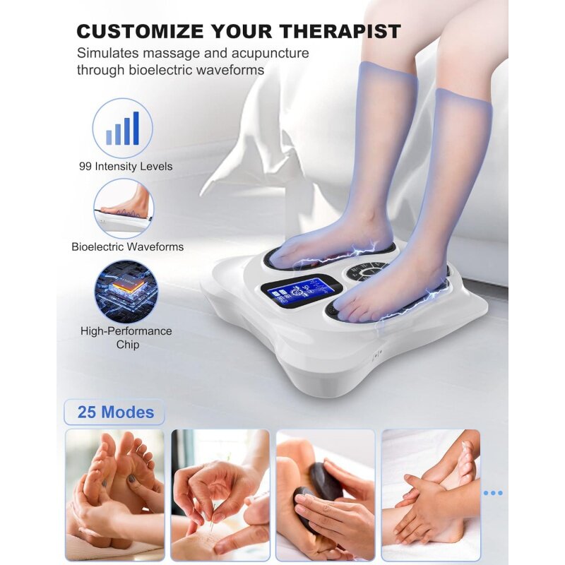 Stimolatore del piede di creativer (FSA HSA qualificato) con EMS TENS per alleviare il dolore e la circolazione, massaggiatori elettrici per gambe dei piedi