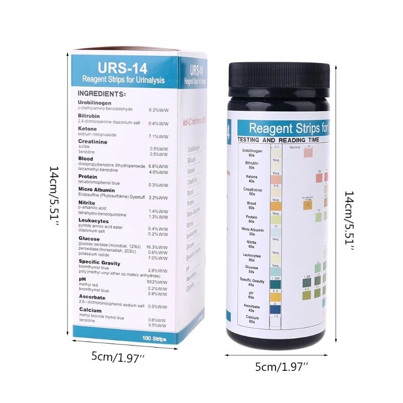 14-In-1 Strip Tes Urinalisis 14 Parameter Strip Tes Urin untuk Leukosit Ph