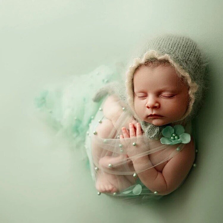 Accesorios de fotografía para recién nacido, manta envolvente, telón de fondo de malla para bebé, accesorios para estudio de fotografía