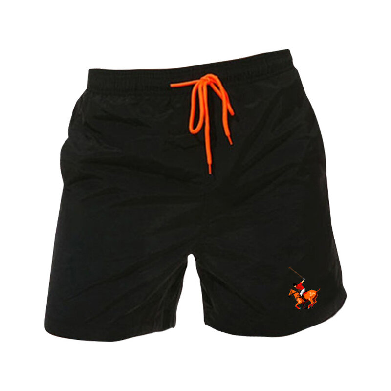 Pantalones cortos con estampado de marca para hombre, Shorts informales de playa, finos, sueltos, cinco