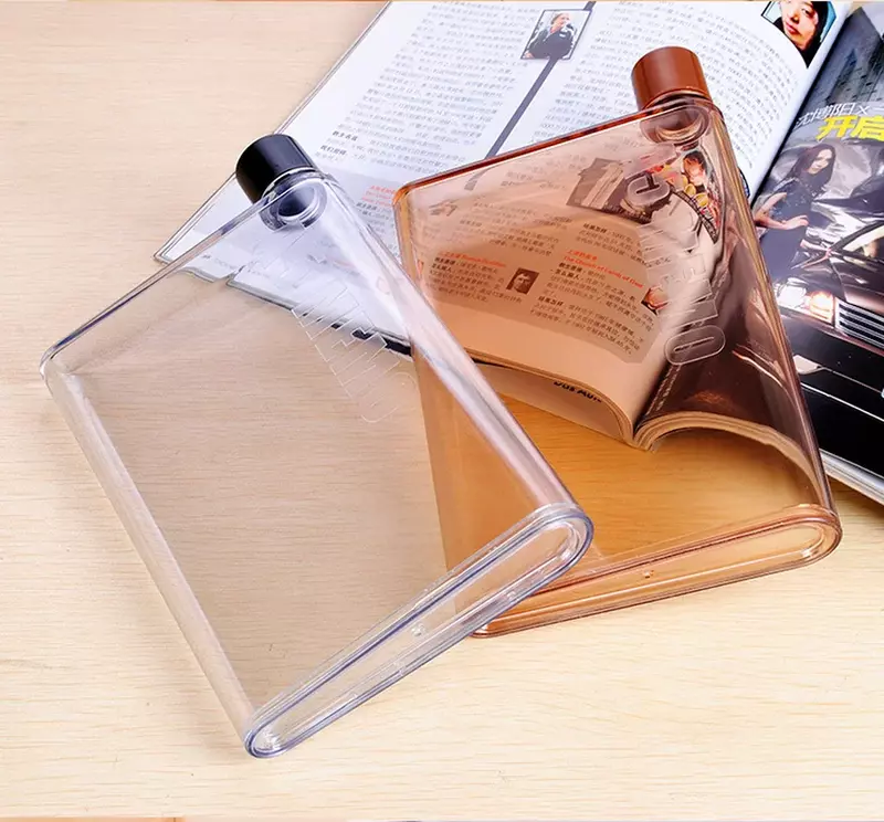 휴대용 책 종이 컵 물병 투명 종이 패드 물병, 평면 음료 주전자 노트북 음료 물병