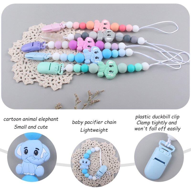 Animal Silicone Pacifier Clip for Babies Girls Boys Infant Teething Soother